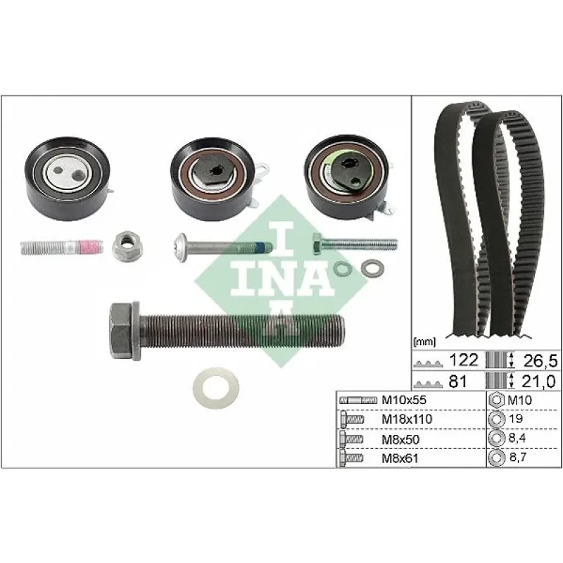Комплект ГРМ + ПНВТ INA 530048410 для VW LT 2.5SDI, VW T4 2.5TDI, Volvo 2.5 TDI 1995-2007