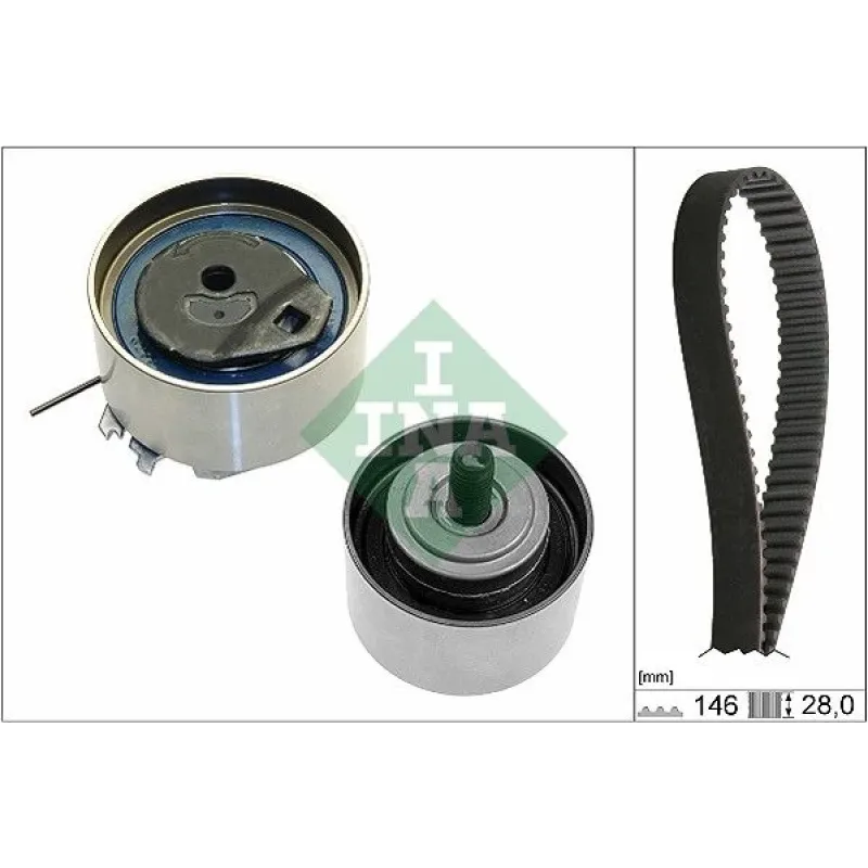 Комплект ГРМ INA 530 0641 10 для Jeep Wrangler/Cherokee 2.4 2001-2007, 146 зубців, 28 мм