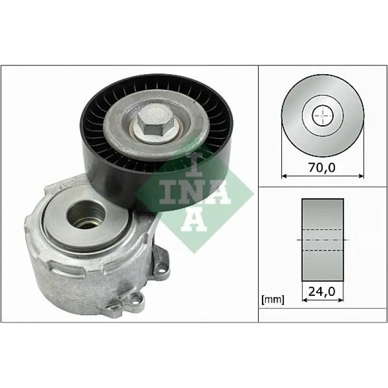 Натяжник ременя генератора INA 534011020 для Fiat Scudo, Peugeot Boxer 2.0-2.2HDI 1999-, 70x24.8 мм