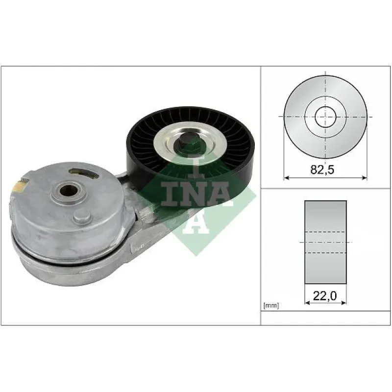 Натяжник ременя генератора INA 534012430 для Opel Astra G/Vectra B/C 2.2i 16v 2000-, 82.5 мм