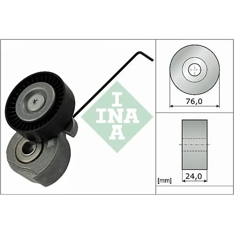 Натяжник ременя генератора INA 534 0324 10 для Land Rover Freelander 3.2 2006-2014, 76 мм