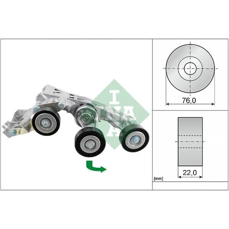 Натяжник ременя генератора INA 534 0338 10 для Mercedes-Benz A-Class W169 2004-2012