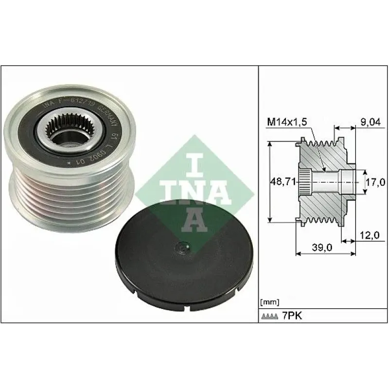 Шків генератора INA 535 0275 10 для BMW 3 (E90) N43/N54/N55