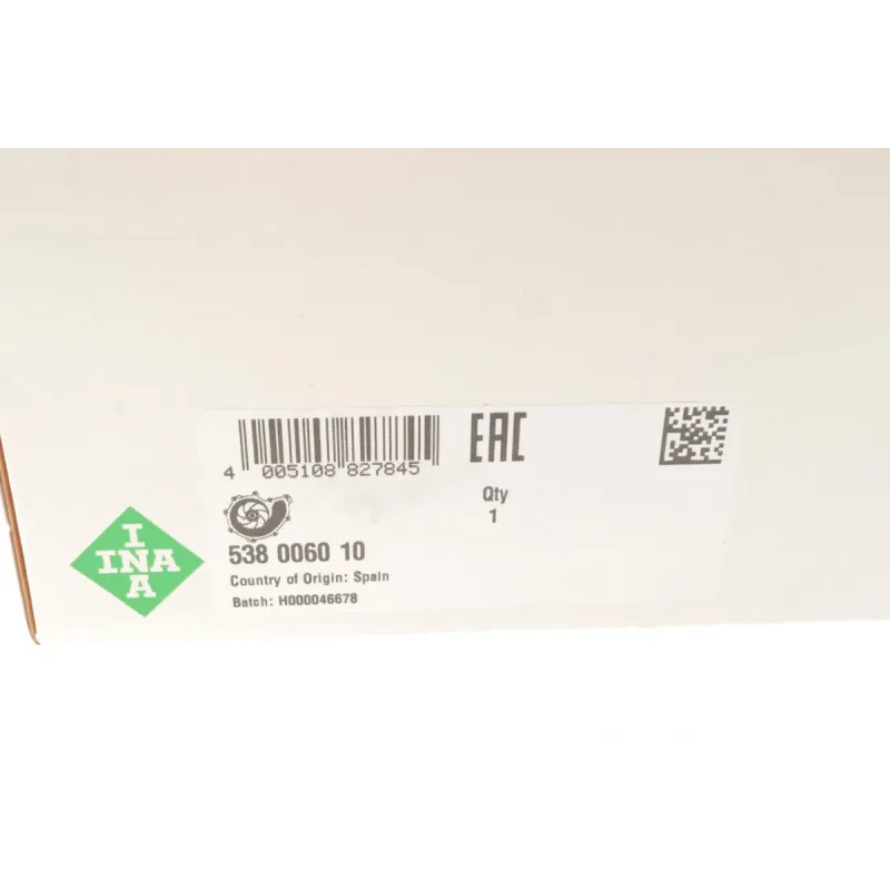 Помпа води INA 538 0060 10 для Audi A3, Golf VII, Passat B7 1.6/2.0 TDI (19 зубців)