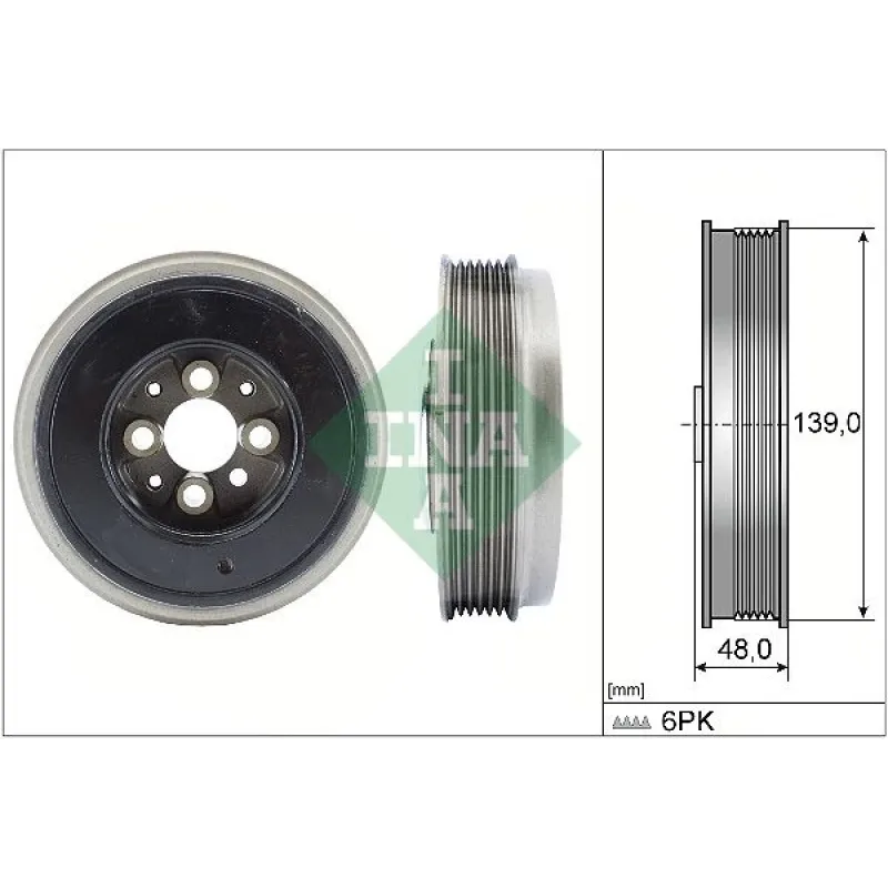 Шків колінвалу VW T5 1.9TDI 03-09, 63/77kw, AXC/AXB