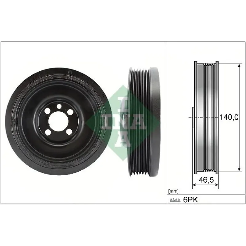 Шків колінвалу VW Caddy III 1.6TDI/2.0TDI 10-15, 55/62/75/81/103/125kw