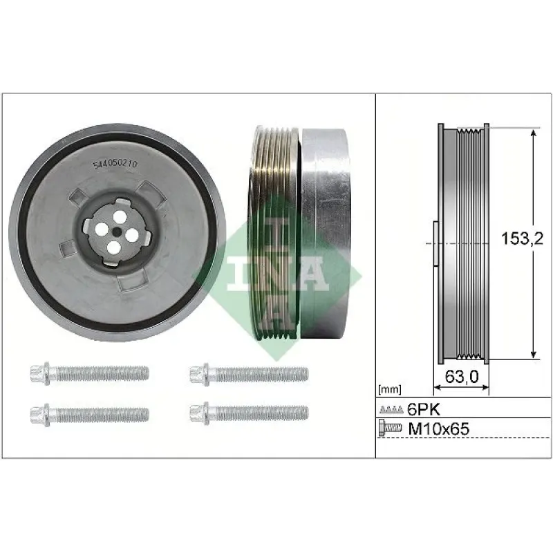 Шків колінвалу BMW 3 (F30/F80) 15-18 (153x63) (6PK) (з болтом), B38 B15 A