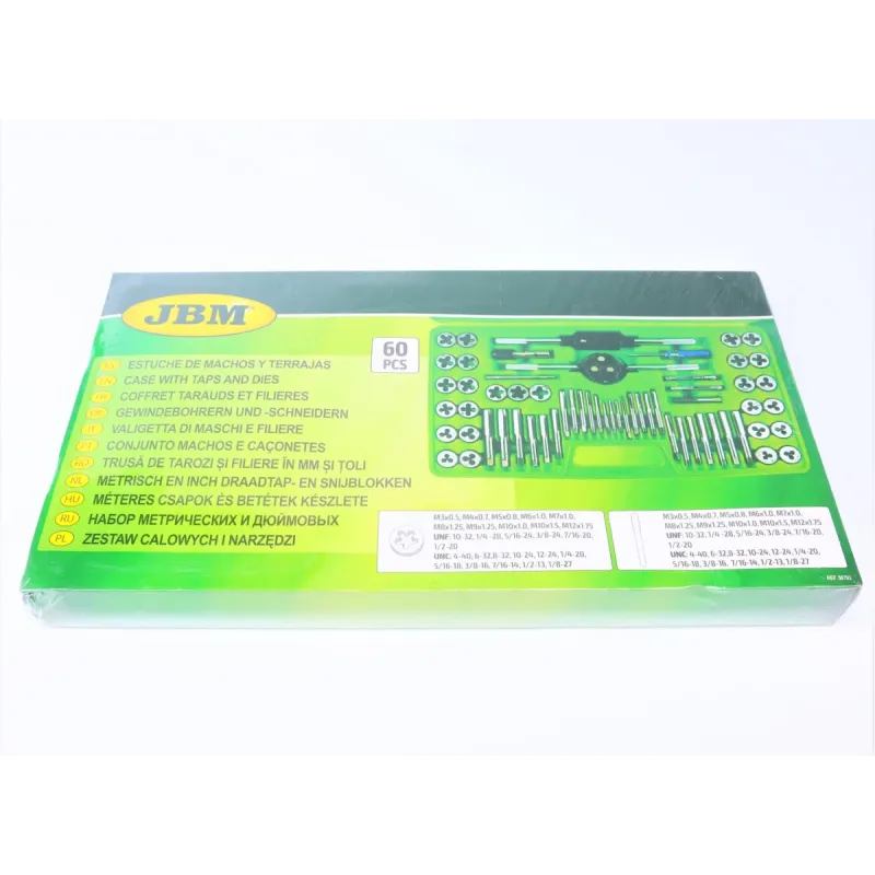 Набір мітчиків і плашок JBM 50793 (метричні/дюймові, 60 шт.)