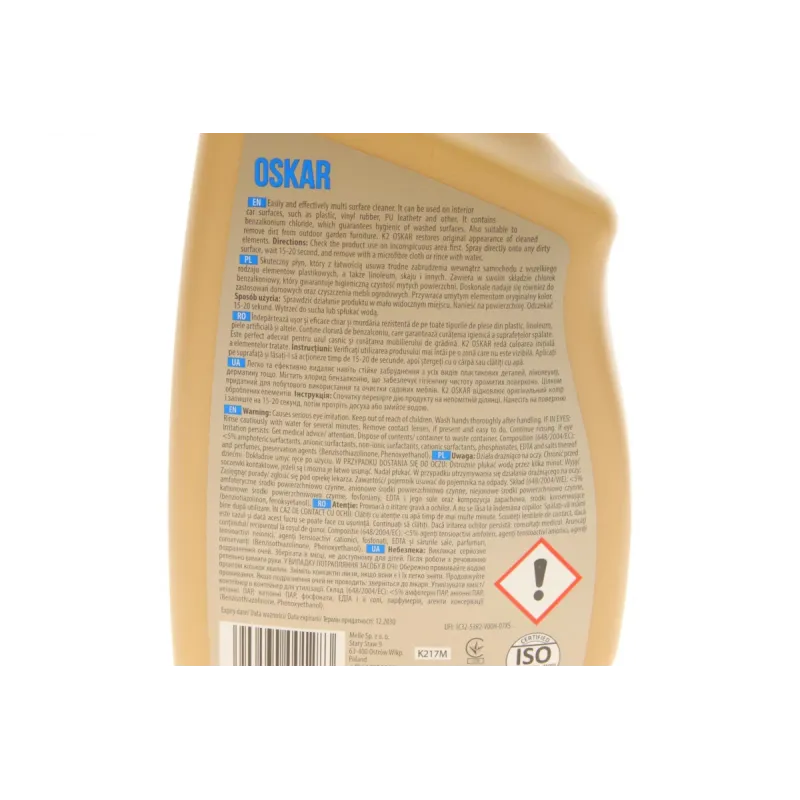 Засіб для чистки пластика Oskar (770ml)