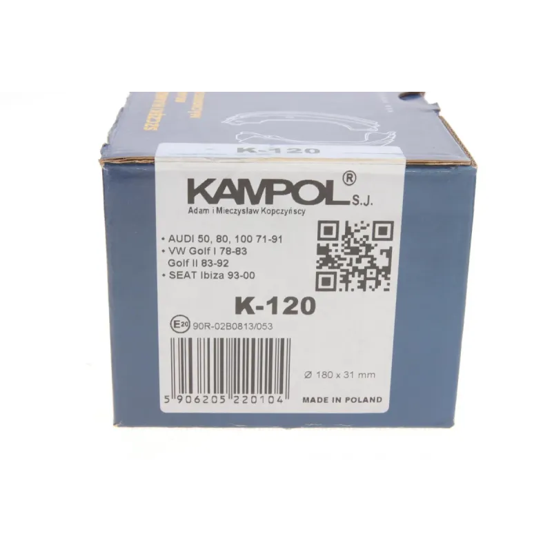Колодки гальмівні задні KAMPOL K-120 (барабанні) для VW Golf/Passat, Audi 4000, Seat Ibiza II 180x31 мм