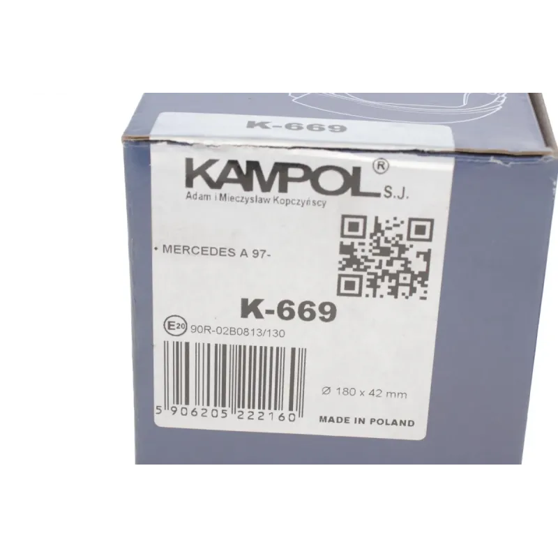 Колодки гальмівні задні KAMPOL K-669 для Mercedes-Benz A-Class W168 1997-2004 (барабанні, 180x42)