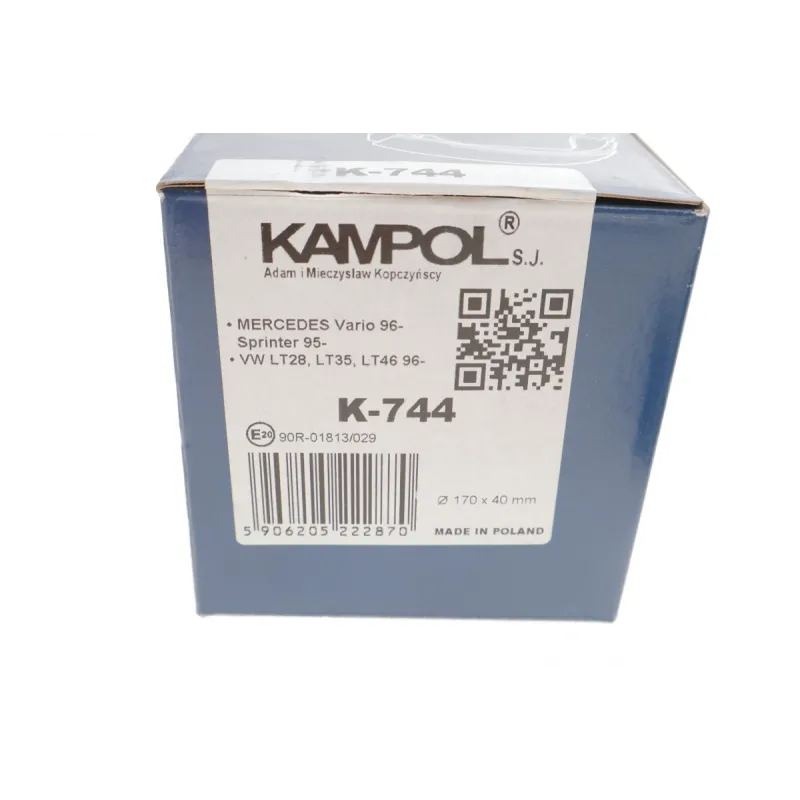 Колодки ручника KAMPOL K-744 для Mercedes-Benz Sprinter 4-t (904) 1996-2006, 170x40 мм