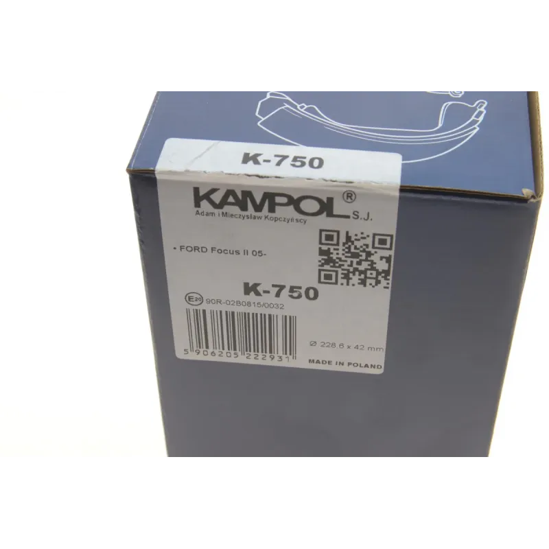 Колодки гальмівні задні KAMPOL K-750 для Ford Focus II 2004- (барабанні) 228.6x42