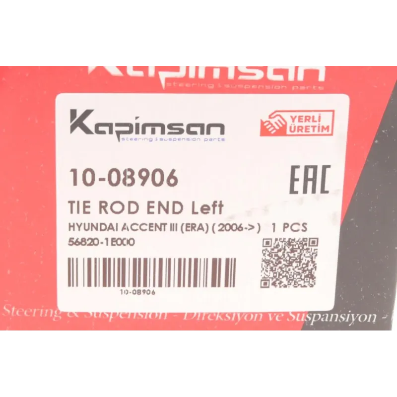 Наконечник рульової тяги лівий KAPIMSAN 10-08906 для Hyundai Accent III/Kia Rio II 189мм