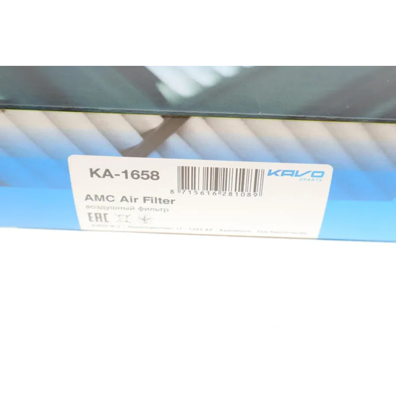 Фільтр повітряний KAVO PARTS KA-1658 для KIA Optima (JF) 2.0 T-GDi 2015-, 280x220x43 мм