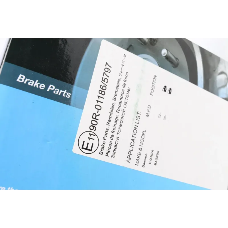 Колодки гальмівні задні KAVO PARTS KBP-1015 для Chevrolet Epica, Daewoo Evanda 2002-2011, 121x37x14 мм