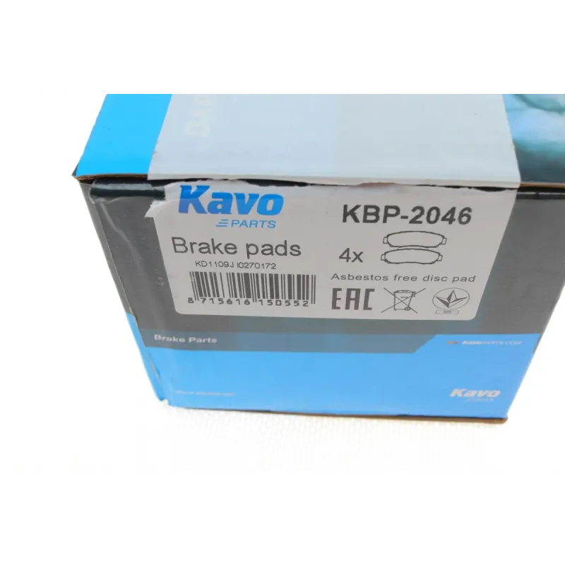 Колодки гальмівні передні KAVO PARTS KBP-2046 для Honda CR-V IV, Acura RDX, 155x58.9x18 мм