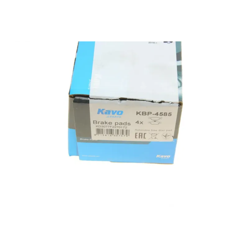 Колодки гальмівні задні KAVO PARTS KBP-4585 для Mazda 3 (BP) 2018-, CX-30 2019-, MX-30 2020- 123x43.6x13.2 мм