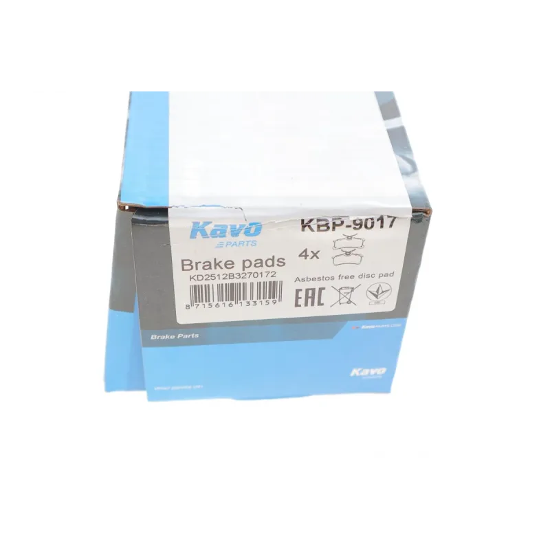 Колодки гальмівні задні KAVO PARTS KBP-9017 для Toyota Avensis T22, Corolla E11 1999-2003, 87x46x14.7 мм