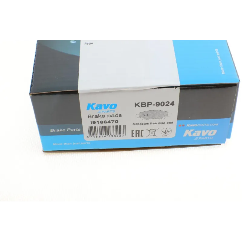 Колодки гальмівні передні KAVO PARTS KBP-9024 для Citroen C1, Peugeot 107, Toyota Aygo 123x47x17 мм