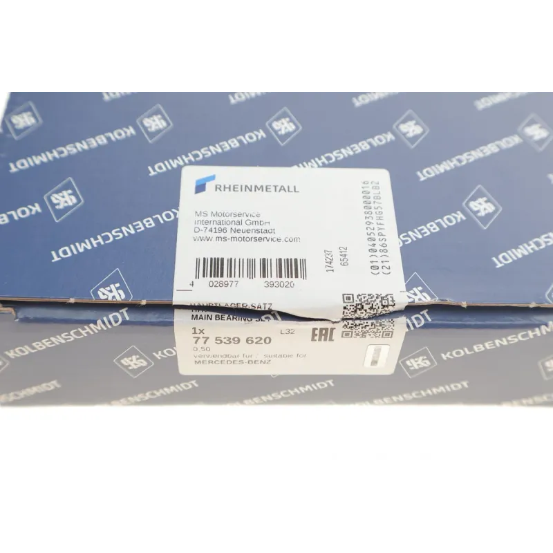 Вкладиші корінні KOLBENSCHMIDT 77539620 для Mercedes-Benz OM902/OM906/OM925/OM926 (+0.50)
