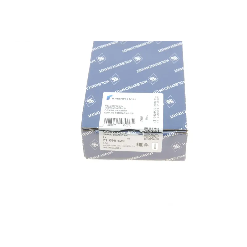 Вкладиші шатунні KOLBENSCHMIDT 77698620 для Audi A4 B5, A6 C4, VW Passat B5 2.6-3.0/2.8 6V 1997-2008 (+0.50)