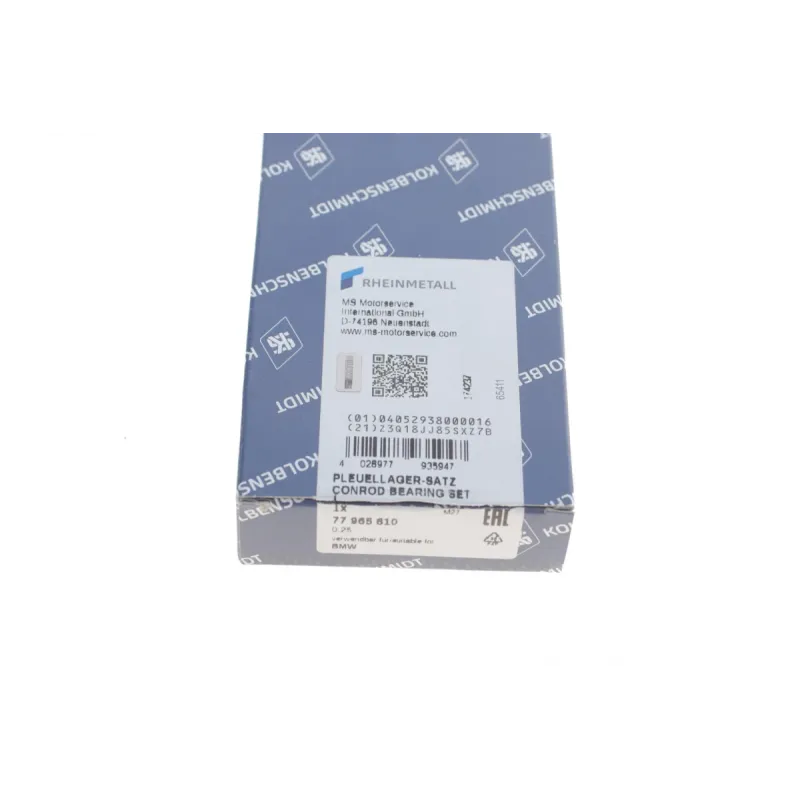 Вкладиші шатунні KOLBENSCHMIDT 77965610 для BMW 1/3/5/7/X1/X3/X5/X6 (N20/N26/N43) 2.0 07-18 (+0.25)