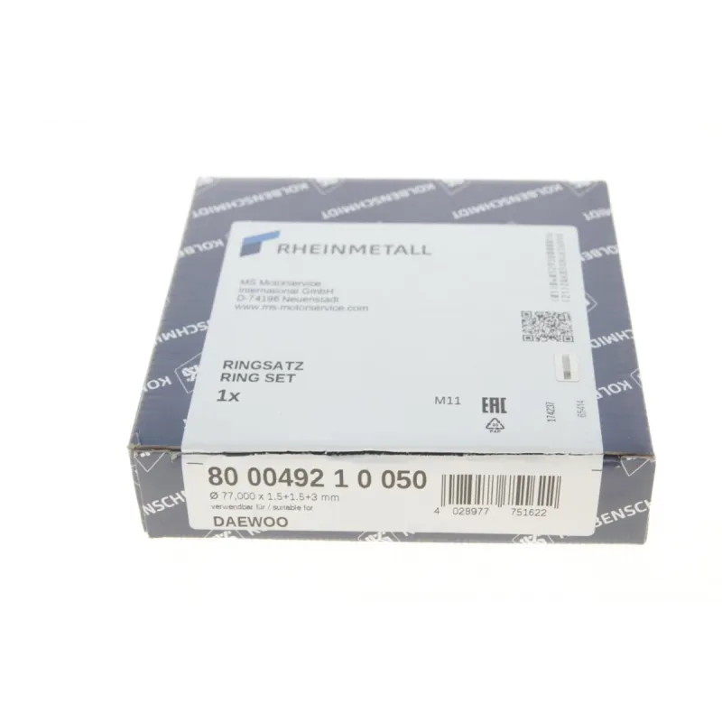 Кільця поршневі KOLBENSCHMIDT 800049210050 для Daewoo Lanos/Nexia 1.5 8V (77.00мм/+0,50)