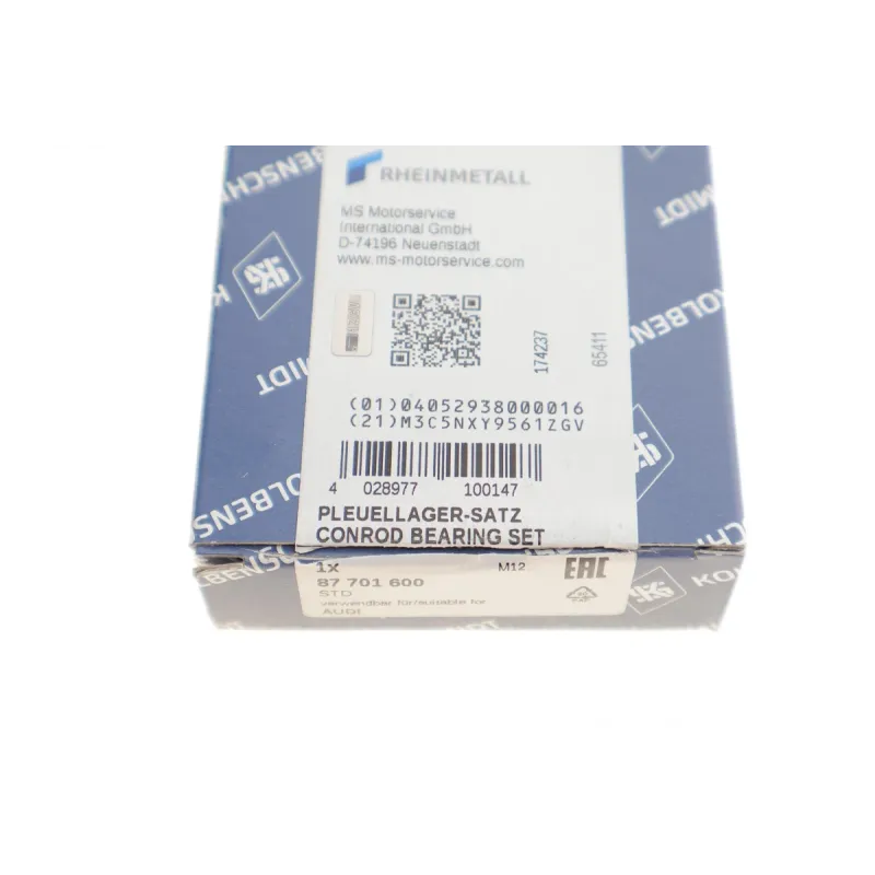 Вкладиші шатунні KOLBENSCHMIDT 87701600 для VW Polo/Jetta 0.9-1.3/1.4D 75-94 (STD)
