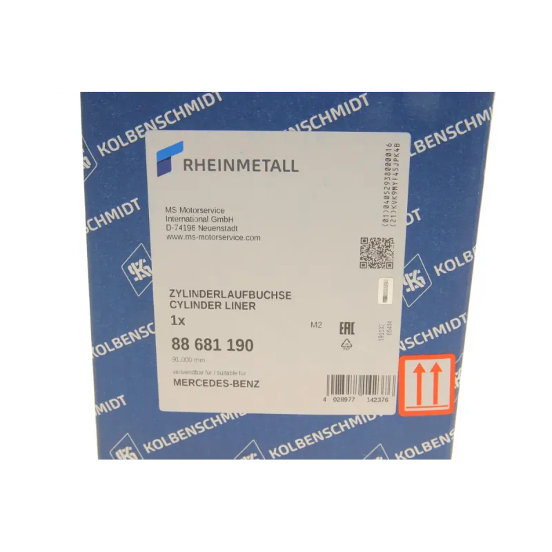 Гільза поршнева KOLBENSCHMIDT 88681190 для Mercedes-Benz T1/TN 407D/409D, T2/L 407D, T2/LN1 507D (d=91mm)