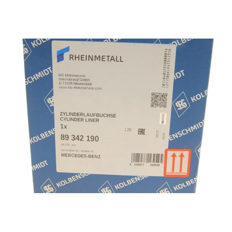 Гільза поршнева KOLBENSCHMIDT 89342190 для Mercedes-Benz 190 (W201) 1985-1993, M102 (d=89/92мм)