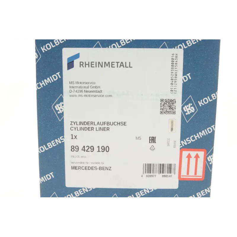 Гільза поршнева KOLBENSCHMIDT 89429190 для Mercedes-Benz OM601-603, d=89мм