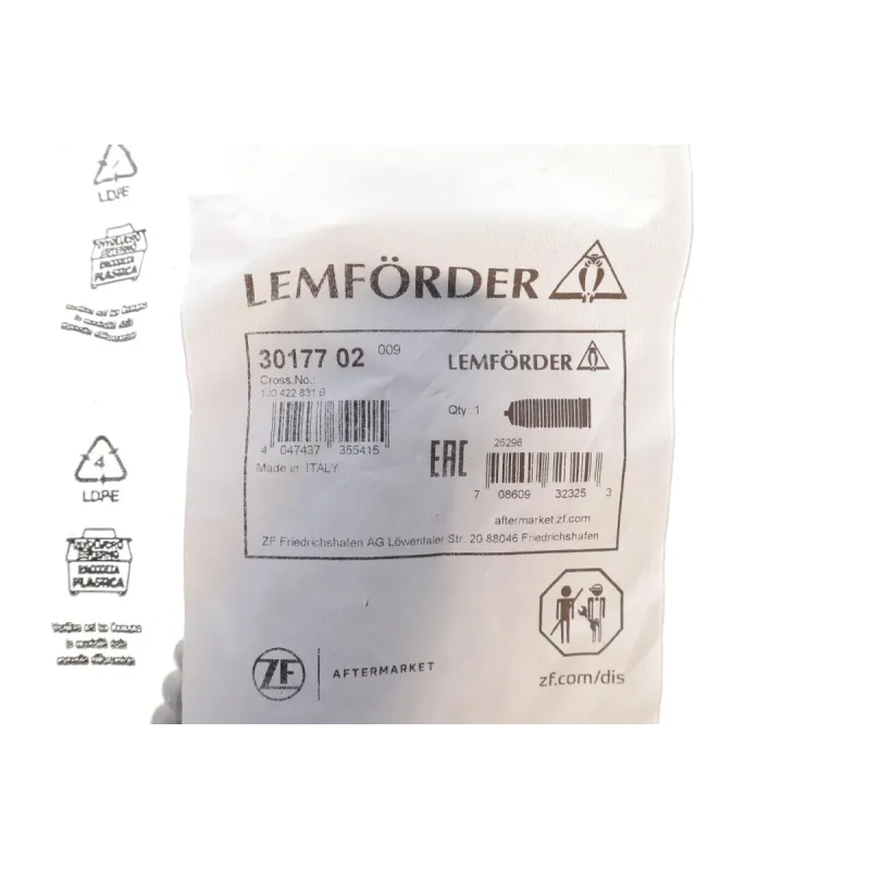 Пильовик рейки кермовий LEMFORDER 30177 02, права сторона, Audi A3/VW Golf IV 1996-2007, діаметр 15/50 мм