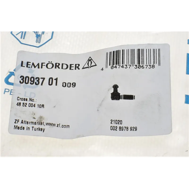 Наконечник рульової тяги правий LEMFOERDER 30937 01 для Renault Logan/Sandero 2004-, L=213мм