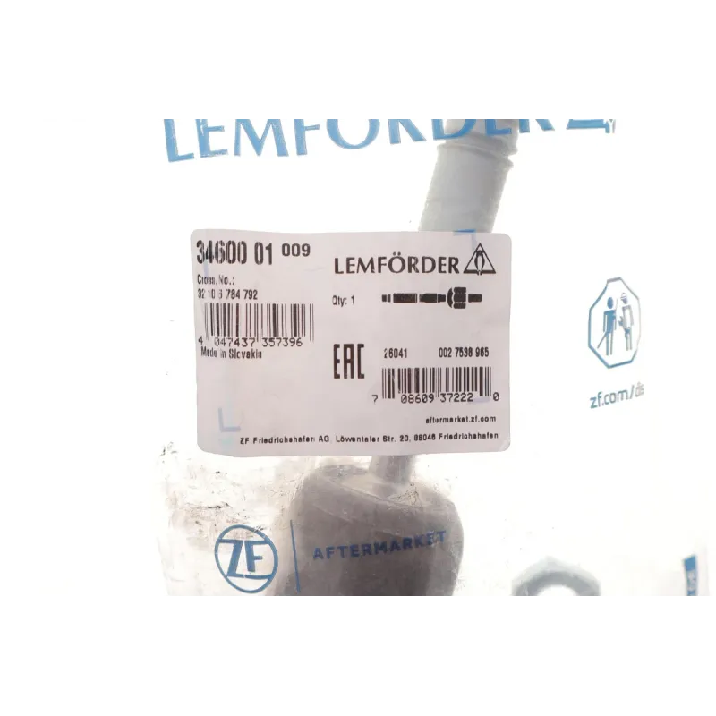Тяга рульова права LEMFOERDER 34600 01 для BMW 5 Series F10/F11/F07 2009-
