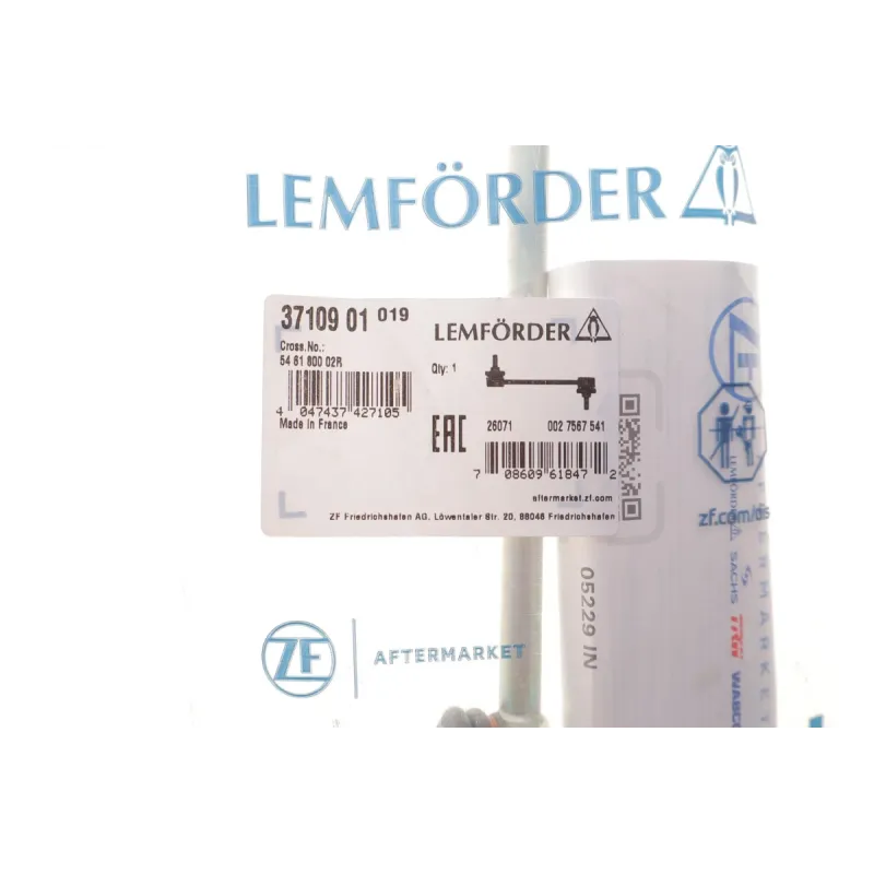 Тяга стабілізатора переднього LEMFOERDER 37109 01 для Renault Megane III 2008-, 274 мм