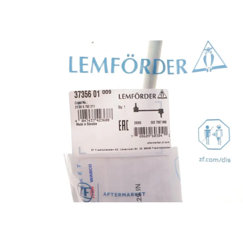 Тяга стабілізатора переднього LEMFÖRDER 37356 01 для BMW 1 (F20/F21) M135i 2011-, M10x1,5