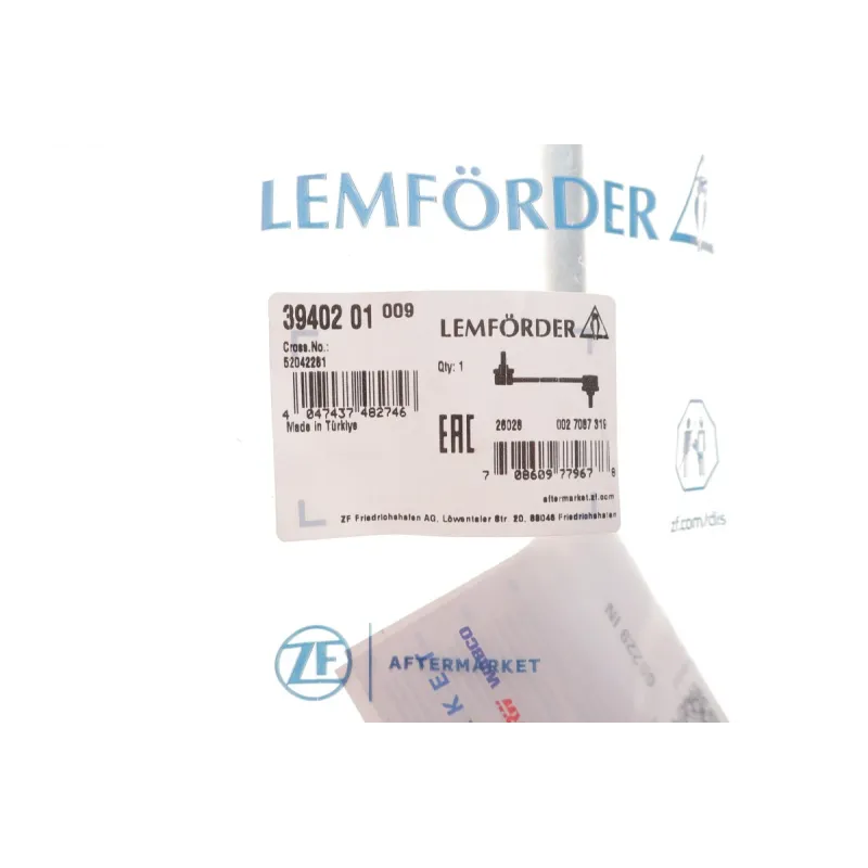 Тяга стабілізатора права LEMFOERDER 39402 01 для Opel Combo, Fiat Doblo 2010-, 297 мм