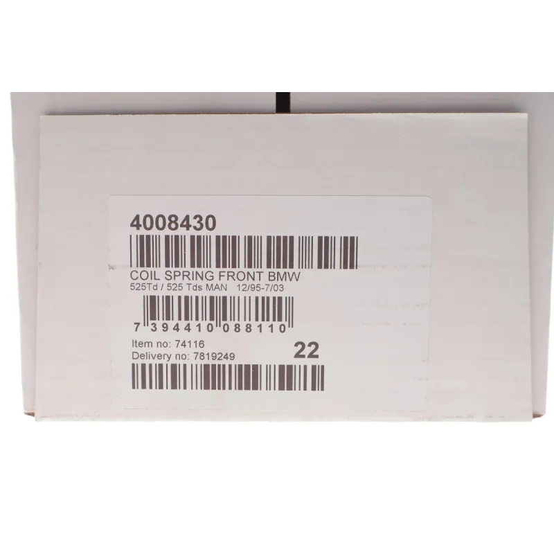 Пружина (передня) BMW 3 (E46) 330d/Cd/5 (E39) 525td/tds МКПП 97-07 (седан/унив/купе)(без спорт.ход)