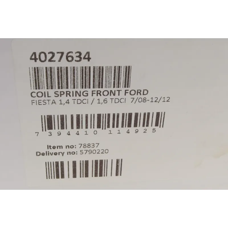 Пружина (передня) Ford Fiesta VI 1.4 (АКПП)/1.4-1.6TDCi 08- (накл.зад.ч/фургон/хетчбек)