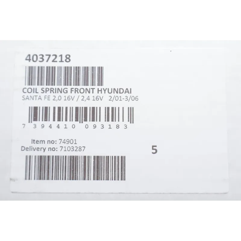 Пружина передня LESJOFORS 4037218 для Hyundai Santa Fe I (SM) 2001-2006