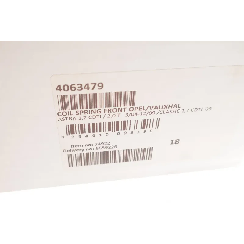 Пружина передня LESJOFORS 4063479 для Opel Astra H 1.7CDTI/1.6-2.0 Turbo 2004-2010 (седан/універсал/накл.ч)