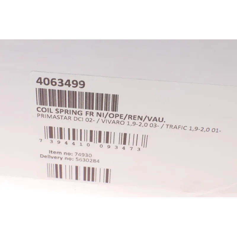 Пружина передньої підвіски LESJOFORS 4063499 для Opel Vivaro, Renault Trafic, Nissan Primastar