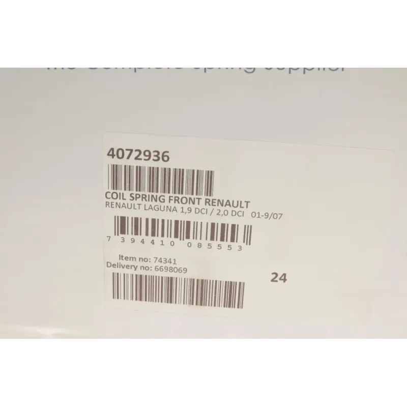 Пружина передньої підвіски LESJOFORS 4072936 для Renault Laguna II 1.9/2.0 dCi 2001-2007