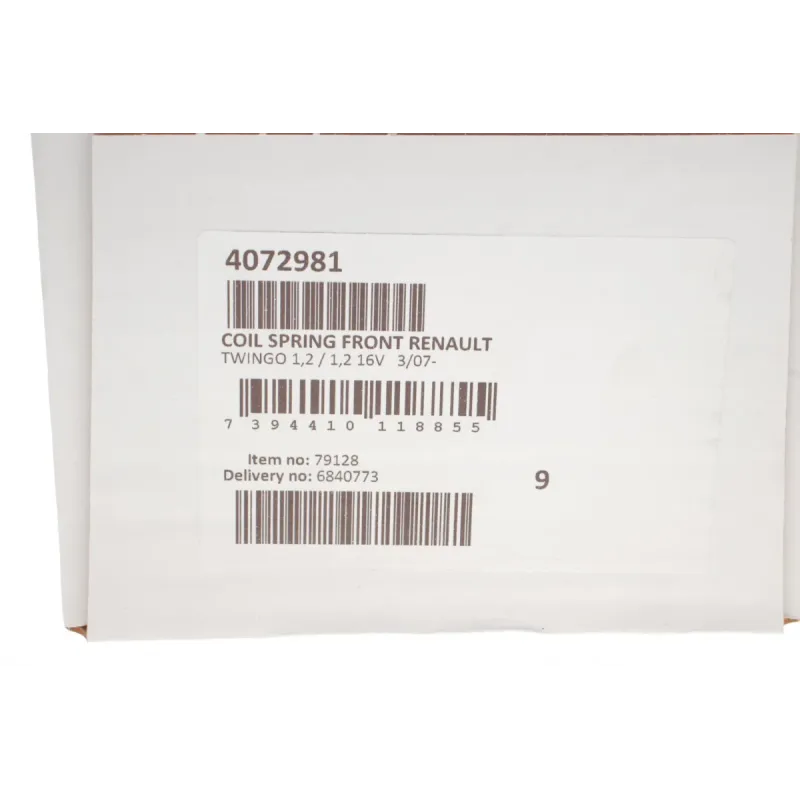 Пружина передня LESJOFORS 4072981 для Renault Twingo II 2007-2014 1.2 16V