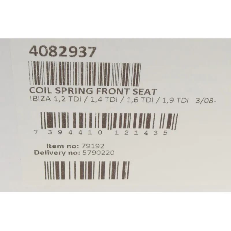 Пружина передньої підвіски LESJOFORS 4082937 для Seat Ibiza V, Audi A1 (без спорт. ходової)