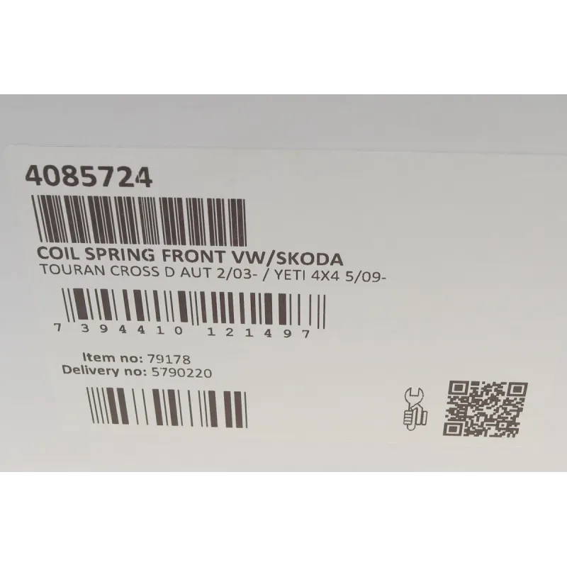 Пружина (передня) Skoda Yeti 1.8TSI/2.0TDI 4x4 09-17 (SUV)/VW Touran 1.9-2.0TDI АКПП 03-15 (вен)