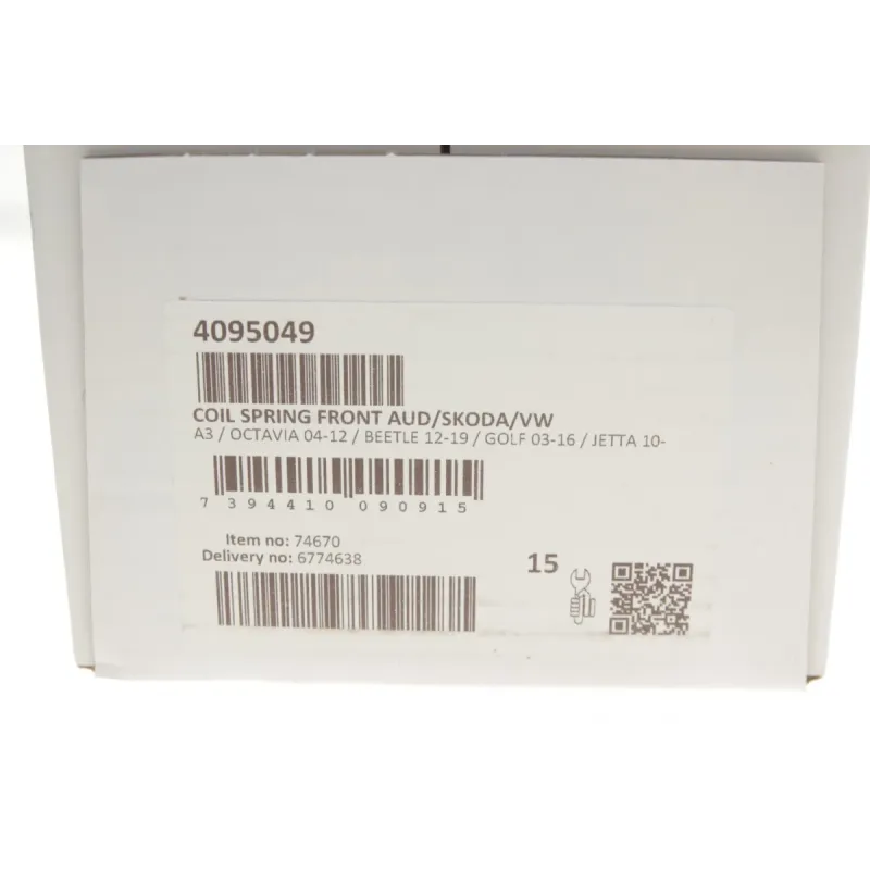 Пружина передньої підвіски LESJOFORS 4095049 для VW Golf VI, Skoda Octavia A5, Audi A3