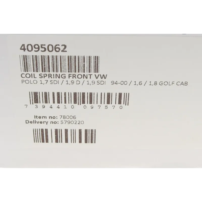 Пружина (передня) VW Polo 1.7SDI/1.9D/SDI 94-99 (нах.зад.частина) (шас.до: 6N-Y-050000)
