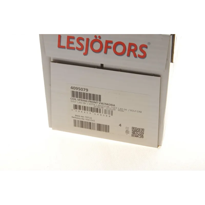 Пружина передньої підвіски LESJOFORS 4095079 для Volkswagen Golf V/VI, Jetta V/IV, Skoda Octavia II 2005-2013